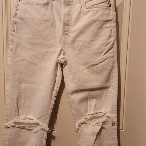 RE/DONE 90'high rise ankle crop distressed jeans - Picture 7 of 8